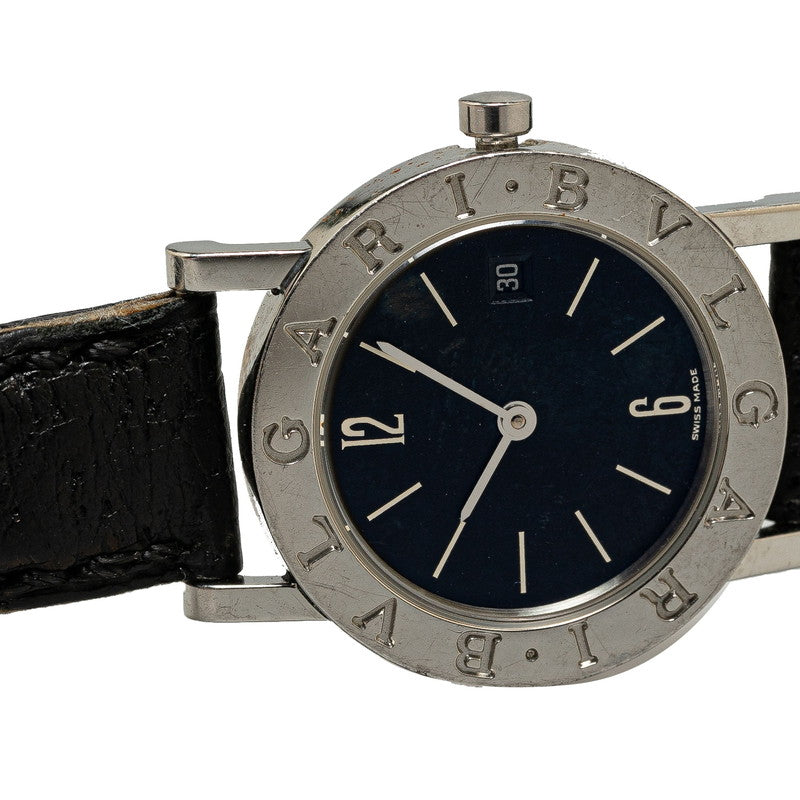 ブルガリ ブルガリブルガリ 腕時計 BB26SLD クオーツ ブラック文字盤 ステンレススチール レザー レディース BVLGARI 【中古】