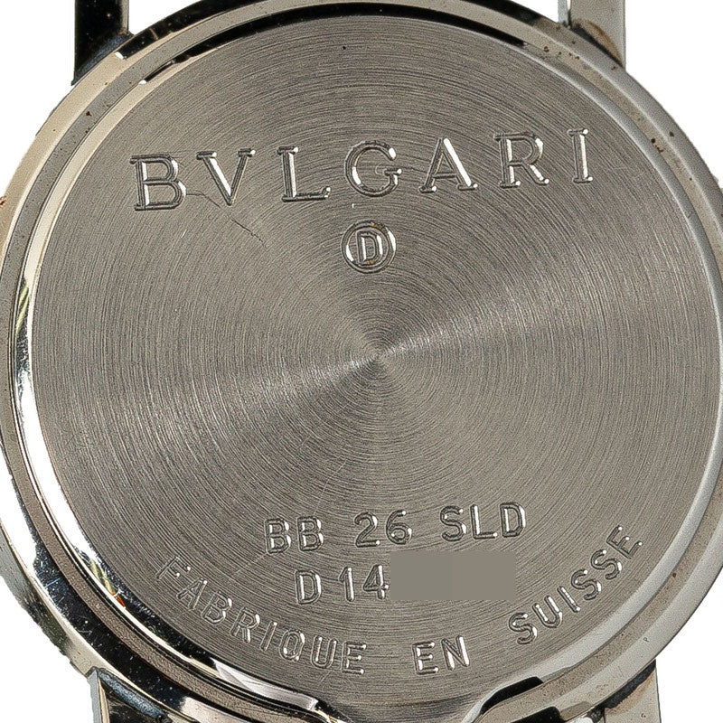ブルガリ ブルガリブルガリ 腕時計 BB26SLD クオーツ ブラック文字盤 ステンレススチール レザー レディース BVLGARI 【中古】