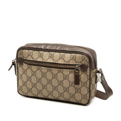グッチ GGスプリーム シェリーライン 斜め掛け ショルダーバッグ 162910 ベージュ ブラウン PVC レザー レディース GUCCI 中古