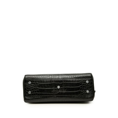 サンローラン カバ リヴゴーシュ ハンドバッグ ショルダーバッグ 2WAY クロコ型押し 394457 ブラック レザー レディース SAINT LAURENT 中古