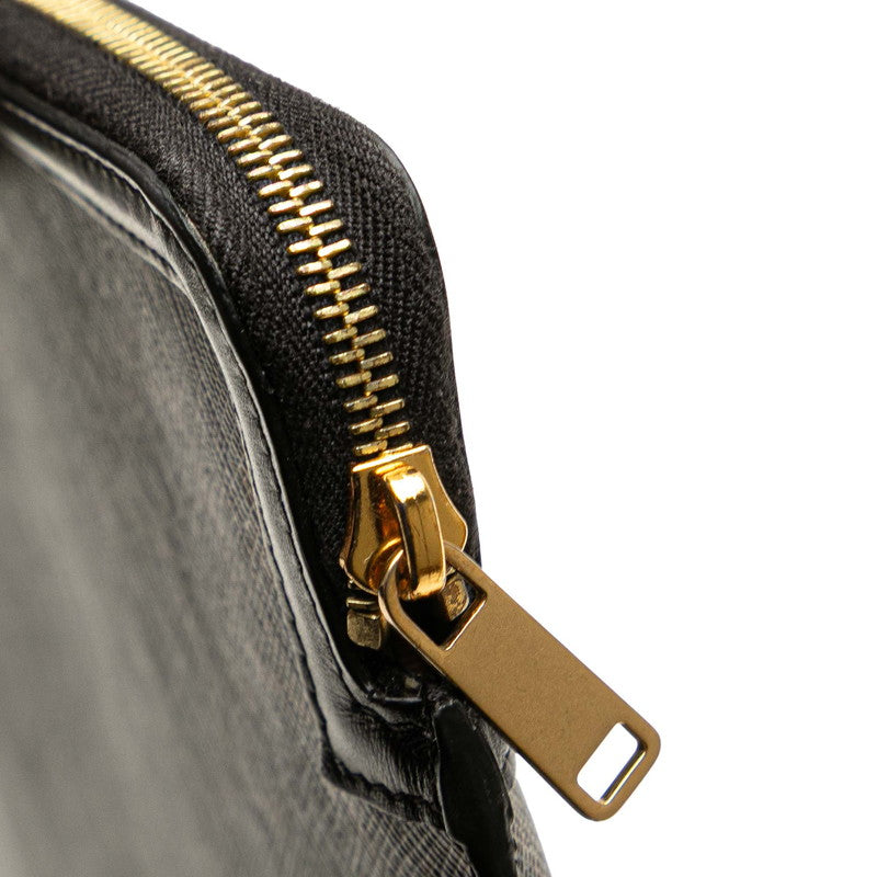 セリーヌ トリオンフ クラッチバッグ セカンドバッグ ブラック ブラウン PVC レザー レディース CELINE 【中古】