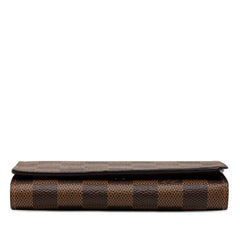 ルイ ヴィトン ダミエ ポルトフォイユ トレゾール 二つ折り財布 N61736 ブラウン PVC レザー レディース LOUIS VUITTON 【中古】