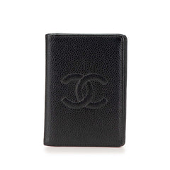 シャネル ココマーク カードケース パスケース ブラック キャビアスキン レディース CHANEL 【中古】