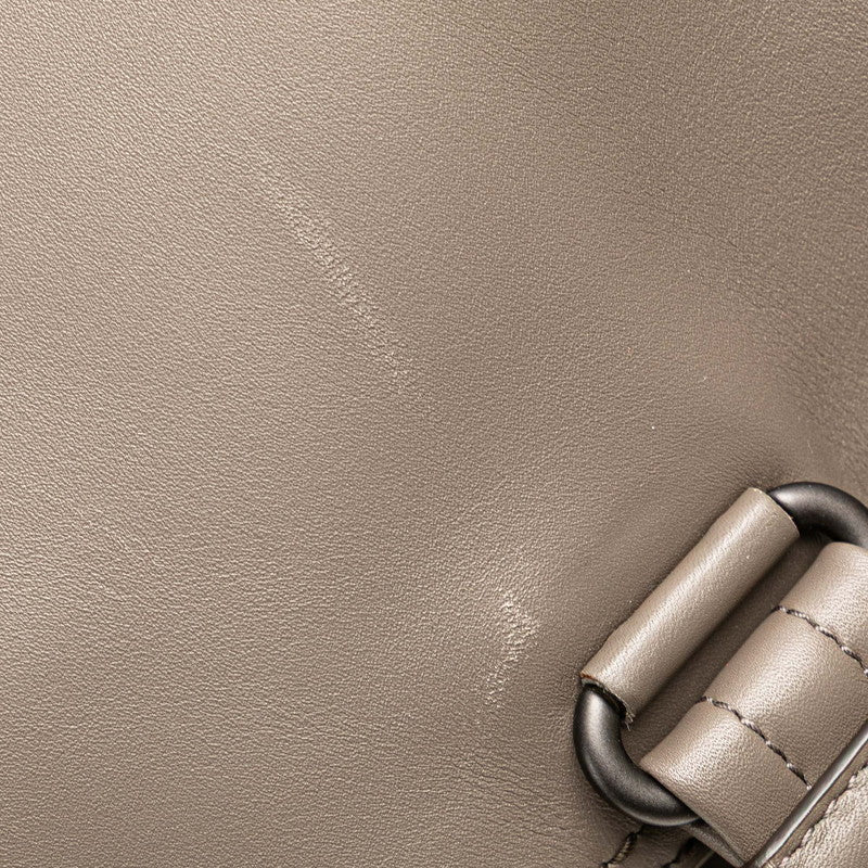 ボッテガヴェネタ イントレチャート トートバッグ ハンドバッグ グレー ブラック レザー レディース BOTTEGAVENETA 【中古】