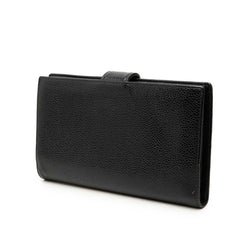シャネル ココマーク 二つ折り 長財布 A13498 ブラック キャビアスキン レディース CHANEL 中古