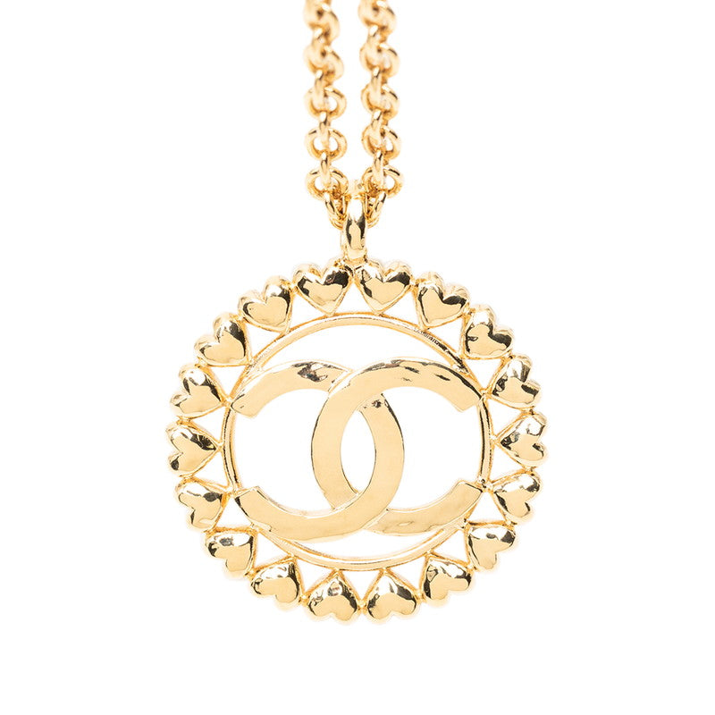シャネル ココマーク ハート モチーフ ネックレス ゴールド メッキ レディース CHANEL 【中古】