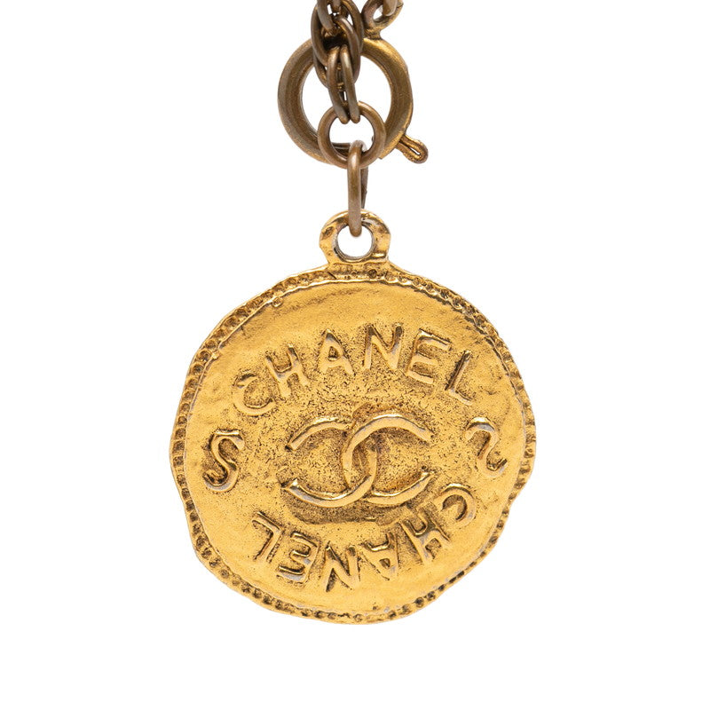 シャネル ココマーク コインモチーフ チェーン ペンダント ネックレス ゴールド メッキ レディース CHANEL 【中古】