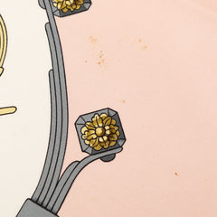 エルメス カレ90 SPRINGS スプリングス スカーフ ピンク ホワイト シルク レディース HERMES 【中古】