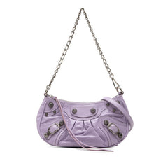 バレンシアガ ルカゴール ミニ チェーン ハンドバッグ ショルダーバッグ 2WAY 695814 パープル レザー レディース BALENCIAGA 【中古】