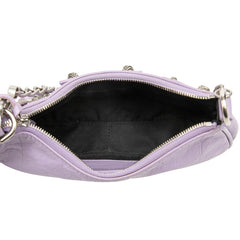 バレンシアガ ルカゴール ミニ チェーン ハンドバッグ ショルダーバッグ 2WAY 695814 パープル レザー レディース BALENCIAGA 【中古】