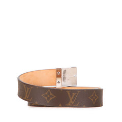 ルイ ヴィトン モノグラム サンチュール キャレ ベルト M6801 ブラウン PVC レザー レディース LOUIS VUITTON 【中古】