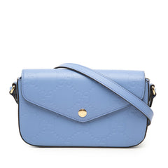 グッチ GGスーパーミニ 斜め掛け ショルダーバッグ 772794 パープル レザー レディース GUCCI 中古