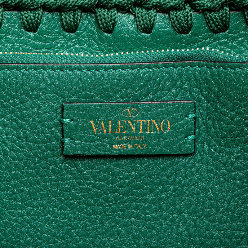 ヴァレンチノ ロゴ ハンドバッグ ショルダーバッグ 2WAY ボルドー マルチカラー レザー レディース Valentino 【中古】