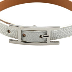エルメス アピ3 ブレスレット #L ホワイト シルバー ヴォーエプソン メンズ HERMES 【中古】