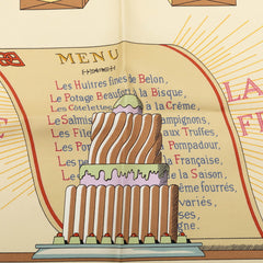 エルメス カレ90 フランス料理を讃えて A La Gloire De La Cuisine FRANCAISE スカーフ ブルー ベージュ シルク レディース HERMES 【中古】