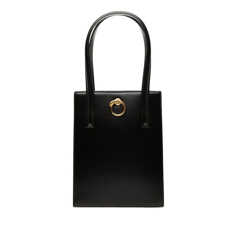 カルティエ パンテール トートバッグ ハンドバッグ ブラック レザー レディース CARTIER 【中古】