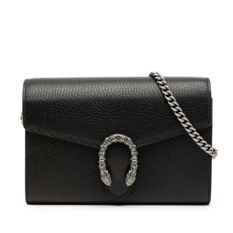 グッチ ディオニュソス チェーンウォレット ショルダーバッグ 401231 ブラック レザー レディース GUCCI 【中古】