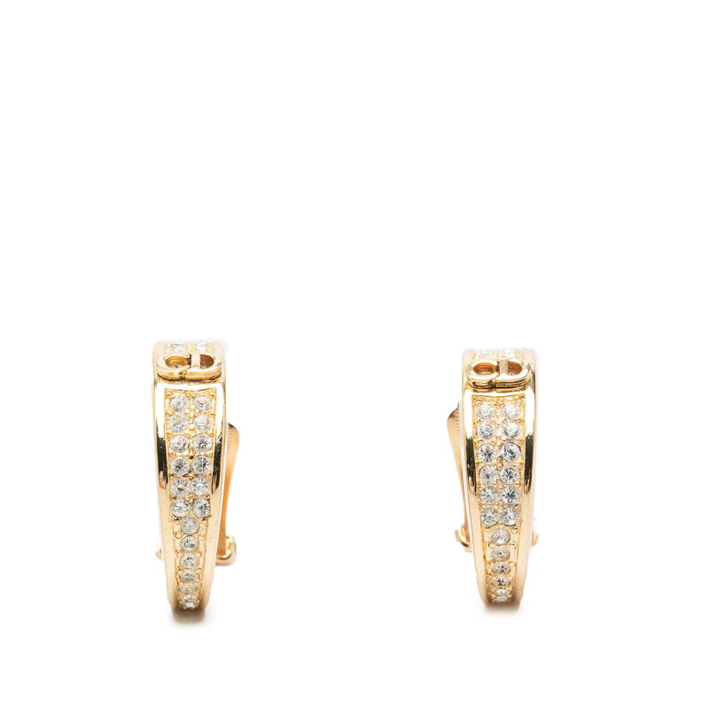 ディオール フープイヤリング ゴールド メッキ ラインストーン レディース Dior 中古