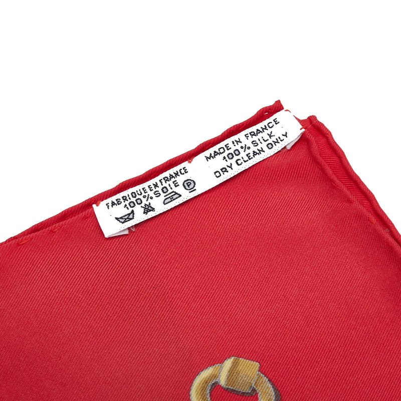 エルメス カレ90 MARINE ET CAVALERIE 海と騎兵隊 スカーフ レッド マルチカラー シルク レディース HERMES 【中古】