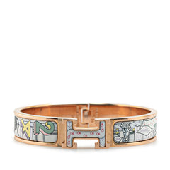 エルメス クリックH PM 24番地のミステリー ブレスレット ゴールド マルチカラー メッキ レディース HERMES 【中古】