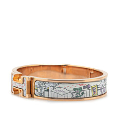エルメス クリックH PM 24番地のミステリー ブレスレット ゴールド マルチカラー メッキ レディース HERMES 【中古】