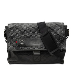 グッチ グッチシマ ショルダーバッグ メッセンジャーバッグ 246067 ブラック レザー レディース GUCCI 中古