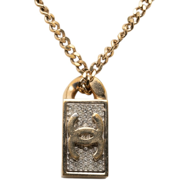 シャネル ココマーク ネックレス ゴールド メッキ ラインストーン レディース CHANEL 【中古】