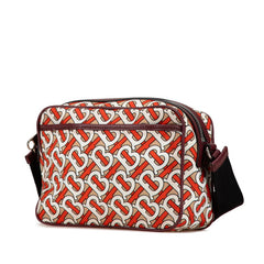 バーバリー TBモノグラム ボディバッグ 8011677 オレンジ ベージュ ナイロン レザー レディース BURBERRY 【中古】