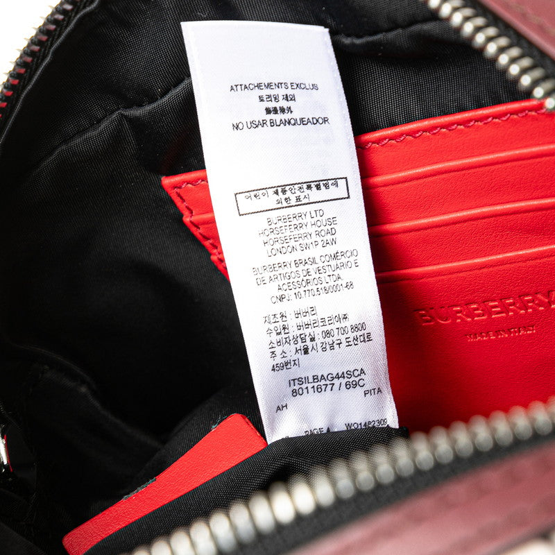 バーバリー TBモノグラム ボディバッグ 8011677 オレンジ ベージュ ナイロン レザー レディース BURBERRY 【中古】