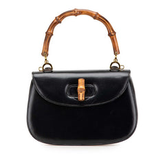 グッチ バンブー ハンドバッグ 000460188 ブラック ブラウン レザー レディース GUCCI 【中古】