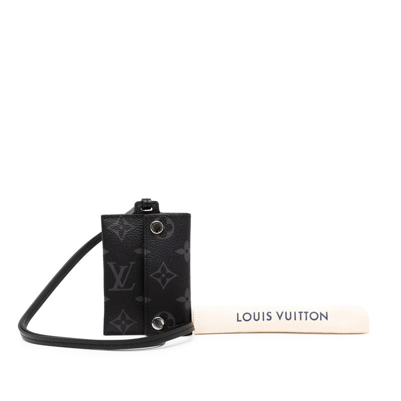 ルイ ヴィトン モノグラム エクリプス ポルト カルト オンストラップ カードケース M83155 ブラック PVC レザー レディース LOUIS VUITTON 【中古】