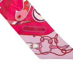 エルメス ツイリー Folklore BE Fuchsia Rouge Rose スカーフ パープル系 マゼンタ シルク レディース HERMES 【中古】