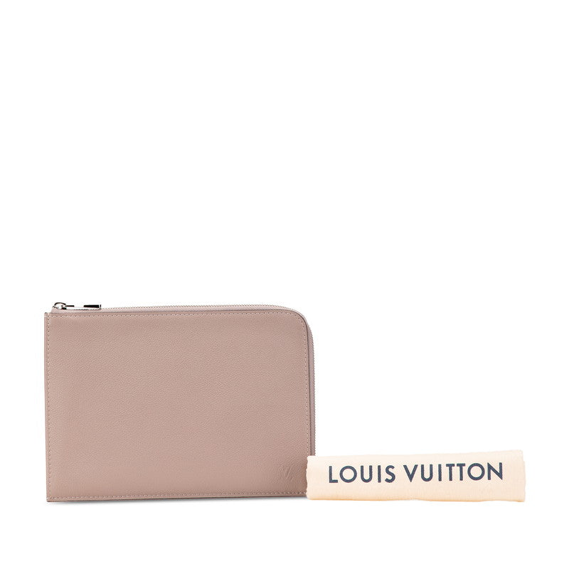 ルイ ヴィトン ポシェットジュールPM クラッチバッグ R99760 トープ ベージュ レザー レディース LOUIS VUITTON 【中古】