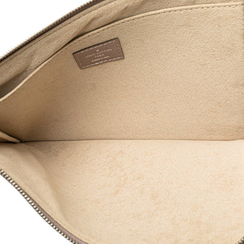 ルイ ヴィトン ポシェットジュールPM クラッチバッグ R99760 トープ ベージュ レザー レディース LOUIS VUITTON 【中古】