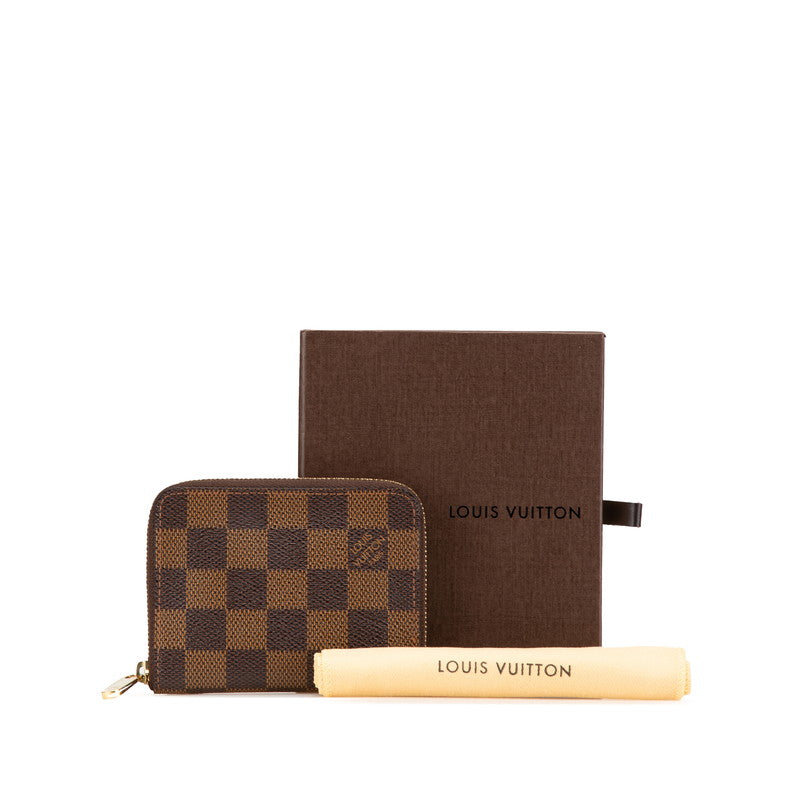 ルイ ヴィトン ダミエ ジッピー コインパース コインケース N63070 ブラウン PVC レザー レディース LOUIS VUITTON 【中古】