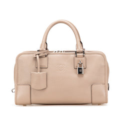 ロエベ アナグラム アマソナ28 ハンドバッグ グレー レザー レディース LOEWE 【中古】