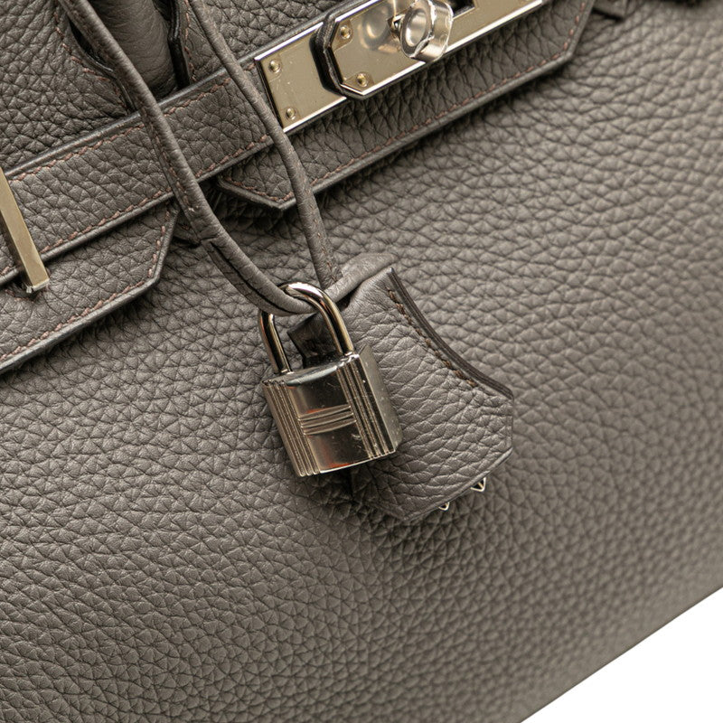 エルメス バーキン30 ハンドバッグ エタン シルバー金具 トリヨンクレマンス レディース HERMES 【中古】