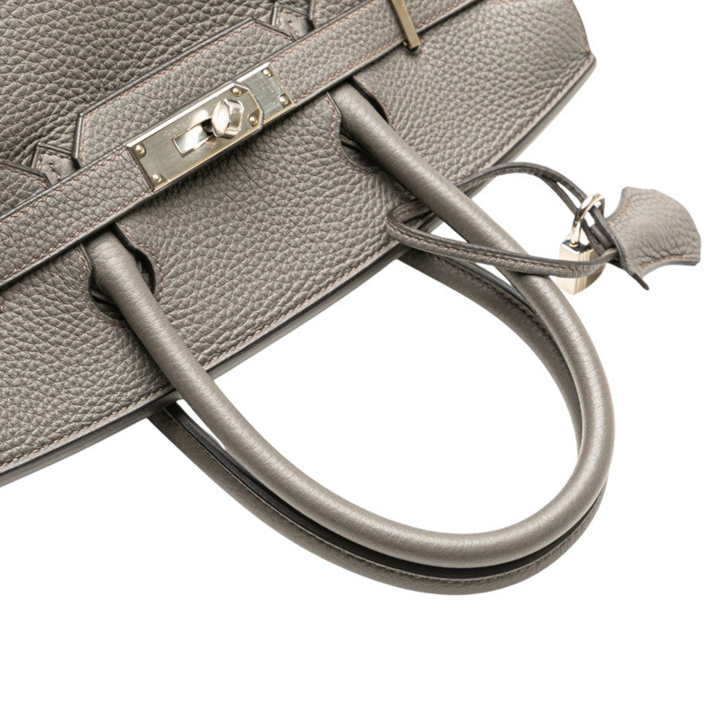 エルメス バーキン30 ハンドバッグ エタン シルバー金具 トリヨンクレマンス レディース HERMES 【中古】
