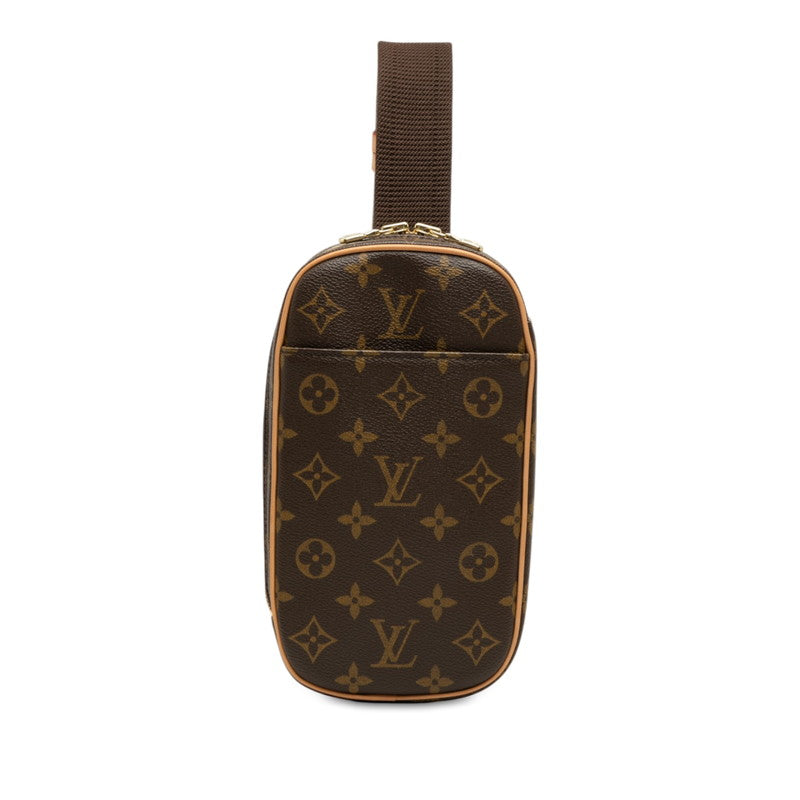 ルイ ヴィトン モノグラム ポシェットガンジュ ボディバッグ ショルダーバッグ M51870 ブラウン PVC レザー メンズ LOUIS VUITTON 中古