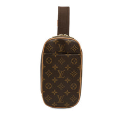ルイ ヴィトン モノグラム ポシェットガンジュ ボディバッグ ショルダーバッグ M51870 ブラウン PVC レザー メンズ LOUIS VUITTON 中古