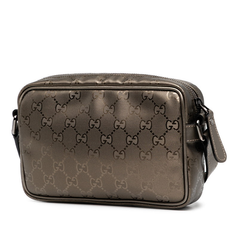 グッチ GGインプリメ ショルダーバッグ 201447 ブロンズ ブラウン ナイロン レザー レディース GUCCI 【中古】