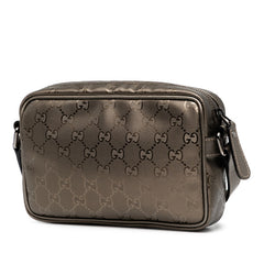 グッチ GGインプリメ ショルダーバッグ 201447 ブロンズ ブラウン ナイロン レザー レディース GUCCI 【中古】