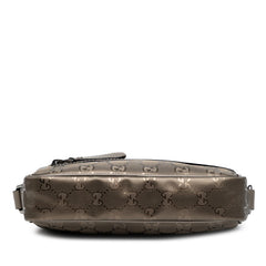 グッチ GGインプリメ ショルダーバッグ 201447 ブロンズ ブラウン ナイロン レザー レディース GUCCI 【中古】