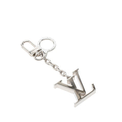 ルイ ヴィトン ポルト クレ イニシャル LV ロゴ キーリング キーホルダー チャーム M65071 シルバー メタル レディース LOUIS VUITTON 中古