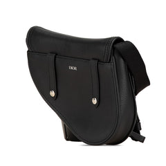 ディオール × カクタスジャック トラヴィススコット Cactus Jack サドルバッグ ショルダーバッグ ブラック レザー メンズ Dior 【中古】