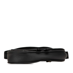 ディオール × カクタスジャック トラヴィススコット Cactus Jack サドルバッグ ショルダーバッグ ブラック レザー メンズ Dior 【中古】