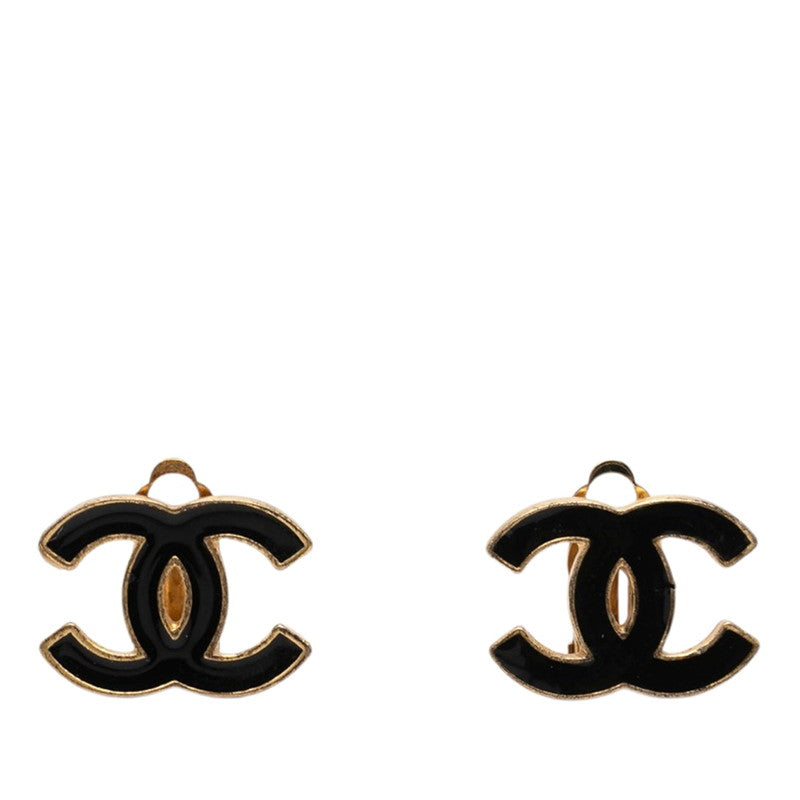 シャネル ココマーク イヤリング 02A刻印 ゴールド ブラック メッキ レディース CHANEL 【中古】