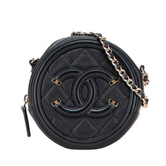 シャネル マトラッセ ココマーク CCフィリグリー チェーン ショルダーバッグ AB0365 ブラック キャビアスキン レディース CHANEL 【中古】