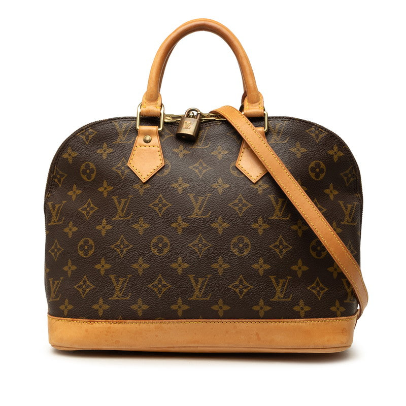 ルイ ヴィトン モノグラム アルマPM ハンドバッグ 2WAY ショルダーバッグ M51130 ブラウン PVC レザー レディース LOUIS VUITTON 中古