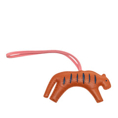 エルメス ルールー タイガー バッグチャーム ブラウン ネイビー ピンク アニョーミロ レディース HERMES 【中古】